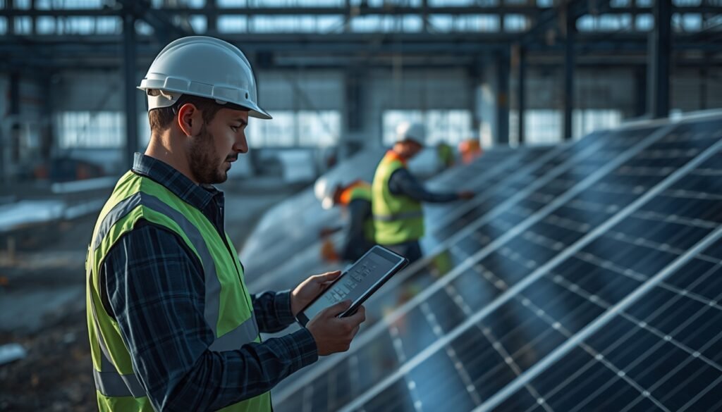 lucid origin a high resolution ultra realistic scene of a solar installation site with a prof 0 (1)